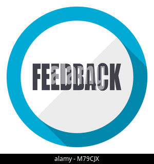 Feedback blue design piatto icona web Foto Stock