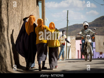 Le ragazze della scuola nel centro storico, Harari regione, Harar, Etiopia Foto Stock