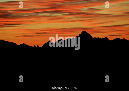 Austria, Tirolo, distretto di Reutte, Ammergauer alpi, Upsspitze, Hochvogel, Allgäuer Alpi, Foto Stock