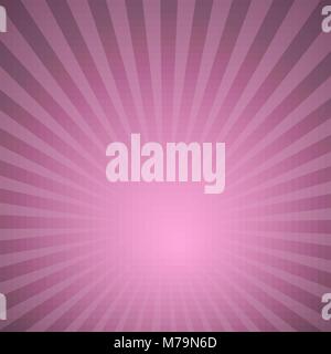 Sunburst raggi rosa pattern. Sunburst radiale ray sfondo illustrazione vettoriale. Illustrazione Vettoriale