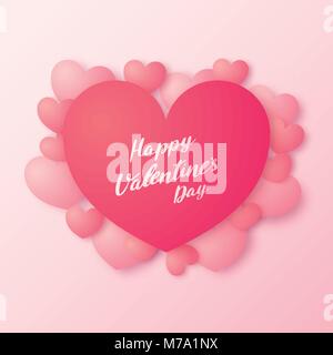 Il giorno di San Valentino. Lo sfondo con il cuore della carta. Illustrazione Vettoriale. Illustrazione Vettoriale