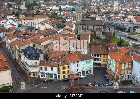 Giorno umido a Tarascon sur Ariège, Ariège, Pirenei francesi, Francia Foto Stock