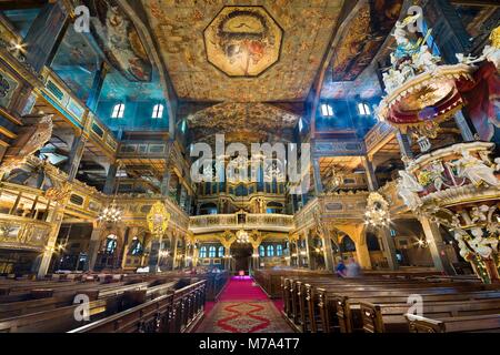 SWIDNICA, Polonia - Luglio 05, 2017: Interiore della chiesa protestante di pace. Si tratta di uno dei più grandi in legno di edifici religiosi in Europa. In Foto Stock