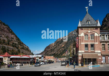 Beaumont Hotel, 1887, a destra in via principale di Ouray, Colorado, STATI UNITI D'AMERICA Foto Stock