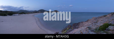 Italia Sardegna Sardegna sud, sud della costa, Chia, Baia Chia, Torre di Chia, Spiaggia Costa del Sud, Foto Stock