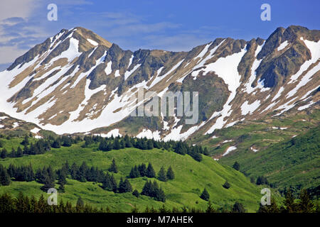Nord America, USA, Alaska, Kodiac isola, paesaggio di montagna, Coast Mountains montagne litoranee, Foto Stock