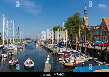 Il porto di Veere su Zeeland / Paesi Bassi Foto Stock