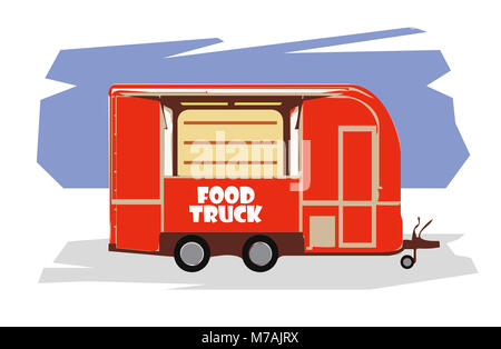 Illustrazione di alimento rosso carrello isolato su sfondo bianco Foto Stock