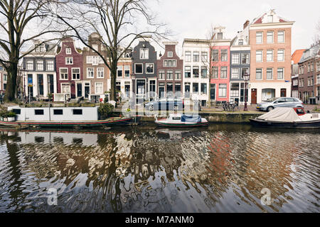 Atmosferica vista città di Amsterdam nei Paesi Bassi Foto Stock