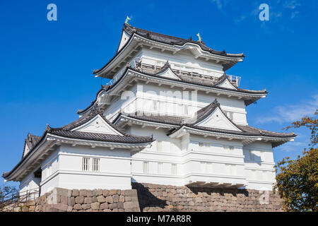 Giappone, Honshu, nella prefettura di Kanagawa, Odawara, Odawara Castello, la torre del castello Foto Stock