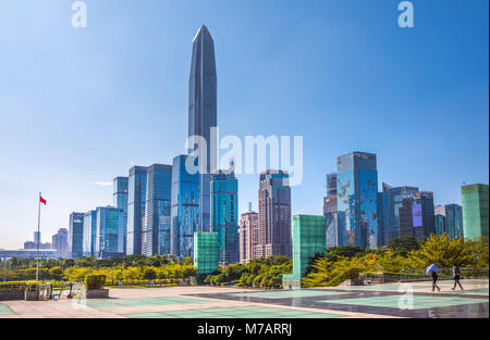 Cina, città di Shenzhen, Shenzhen Pingan Tower, quartiere di Futian Foto Stock