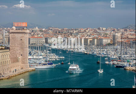 Francia,città di Marsiglia, skyline, Porto Vecchio Foto Stock