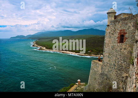 Castello a mare, Morro Castle, Santiago de Cuba, Cuba Foto Stock