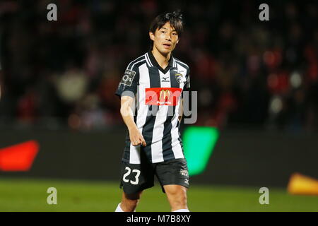 L'Estadio do CD Aves, Vila das Aves, Portogallo. Mar 5, 2018. Shoya Nakajima (Portimonense), 5 marzo 2018 - Calcetto : Portogallo League 'Liga NOS" tra il Clube Desportivo das Aves 3-0 Portimonense SC all'Estadio do CD Aves, Vila das Aves, Portogallo. Credito: Mutsu Kawamori/AFLO/Alamy Live News Foto Stock