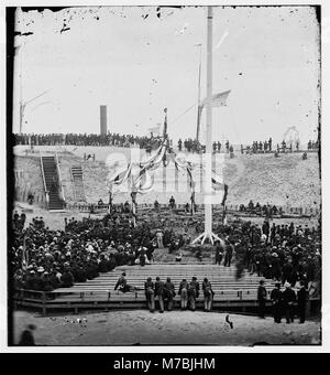 Charleston, Carolina del Sud. La cerimonia dell'alza-bandiera a Fort Sumter. Arrivo del gen. Robert Anderson e ospiti cwpb LOC.02471 Foto Stock