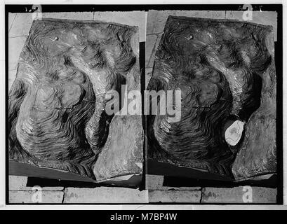 Copia della mappa di sfiato originale che mostra la topografia di Gerusalemme con Ofel & distacco per mostrare tunnel matpc LOC.03661 Foto Stock