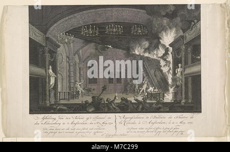 Afbeelding van den brand op't tooneel in den te schouwburg Amfterdam; den llden maggio, 1772 LCCN2003680584 Foto Stock