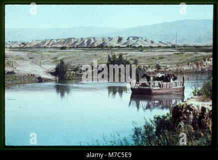 Gerico e area del Mar Morto e il fiume Giordano. Fiume Giordano, il traghetto matpc LOC.22906 Foto Stock