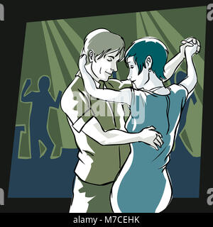 Close-up di un uomo e di una donna dancing Foto Stock