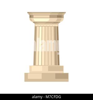 Realistico dorico greco antico colonna di marmo isolato Illustrazione Vettoriale