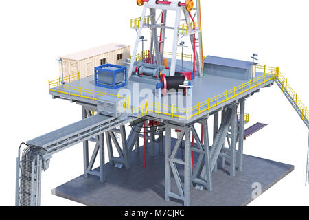 Terra rig piattaforma industriale, Chiudi vista Foto Stock