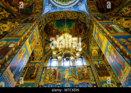 San Pietroburgo, Russia - Ott 10, 2016. Interno della chiesa del Salvatore sul Sangue versato, San Pietroburgo, Russia. La Chiesa è una terra di architettura Foto Stock