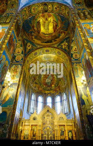 San Pietroburgo, Russia - Ott 10, 2016. Interno della chiesa del Salvatore sul Sangue versato, San Pietroburgo, Russia. La chiesa ha un eccezionale un Foto Stock