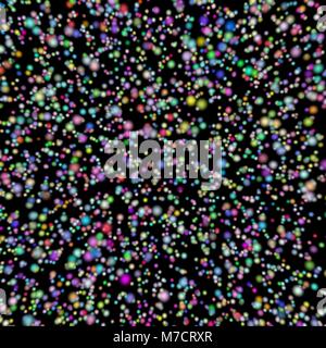 Abstract texture seamless multicolore di punti su uno sfondo nero. 3D illustrazione Foto Stock