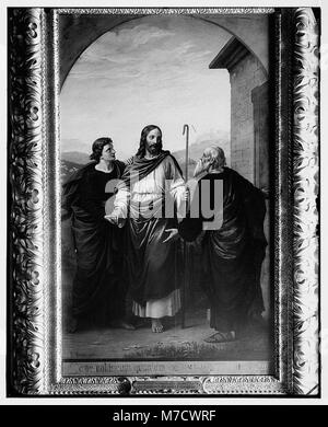 Famosi dipinti di soggetto religioso. "Rimani con noi", da Fürst, in Ospizio austriaco, Gerusalemme matpc LOC.07293 Foto Stock