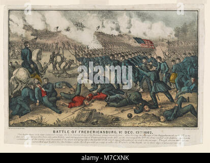 La battaglia di Fredericksburg, combattuta il 13 dicembre 1862, fu un conflitto significativo nella guerra di secessione americana. La battaglia si concluse con una decisiva vittoria confederata, con pesanti perdite dell'Unione. Foto Stock