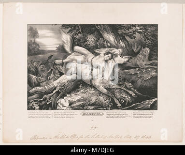 Una scena di "Mazeppa", una narrazione drammatica catturata in opere d'arte. L'immagine rappresenta probabilmente un momento cruciale della storia, con temi storici o mitologici legati al personaggio di Mazeppa. Foto Stock