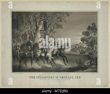 Riunioni generali di concessione e Lee preparatorio alla consegna del Generale Lee e tutto il suo esercito di lieut. generale U.S. Concedere 9 aprile 1865 LCCN2003655783 Foto Stock