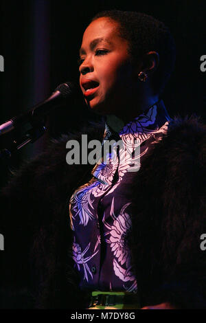 MIAMI, FL - febbraio 15: Lauryn Hill alla ventunesima edizione del 9Miglio Music Festival presso il Miami Dade County Expo Center il 15 febbraio 2014 a Miami in Florida. Persone: Lauryn Hill Foto Stock