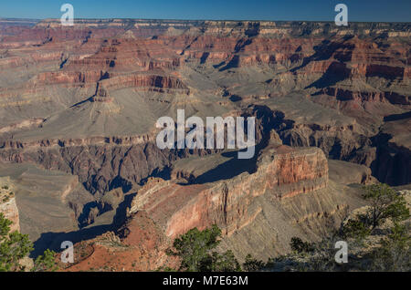 Grand Canyon vista dal punto di Powell, Hermit Road, il Grand Canyon, Arizona, Stati Uniti d'America Foto Stock