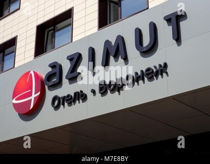 Voronezh, Russia - 01 May 2017: logotipo di hotel 'Azimut' a Voronezh Foto Stock