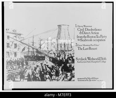Il ritratto di Harvey Wasserman della disobbedienza civile e dell'azione diretta, che va dal Boston Tea Party all'occupazione di Seabrook, evidenziando i movimenti sociali. Questo evento enfatizza l'attivismo e il suo contesto storico. Foto Stock