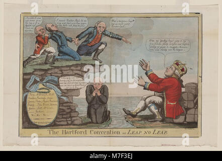 Un'illustrazione o una rappresentazione della Convenzione di Hartford, un evento storico in cui gli stati del New England si incontrarono per discutere delle rimostranze, o il termine "Leap no Leap" di WM. Charles, mostra tensione politica. Foto Stock