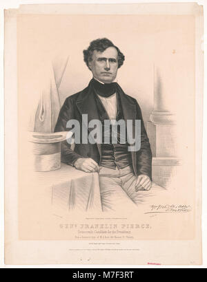 Un ritratto del generale Franklin Pierce, il quattordicesimo presidente degli Stati Uniti e candidato democratico alle elezioni presidenziali. L'immagine cattura il suo significato politico durante la metà del XIX secolo. Foto Stock