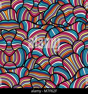 Modello senza cuciture con mano onde disegnate line art Illustrazione Vettoriale