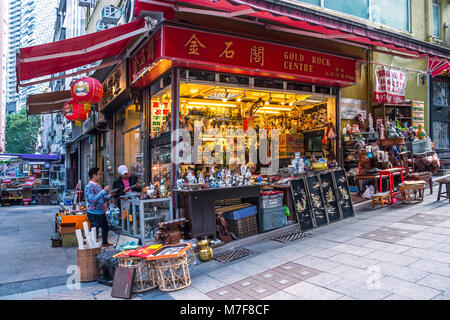 Oro Centro Rock antiquariato, Cat Street Market, Hong Kong Foto Stock