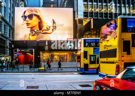 Queen's Road Central, Hong Kong Foto Stock