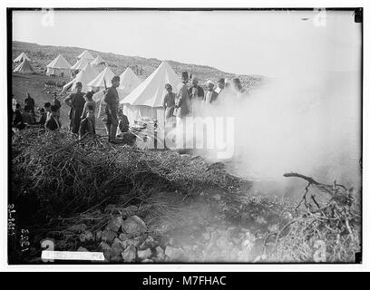 Il Samaritano Pasqua su Mt. Garizim. Il riscaldamento del forno. LOC matpc.01844 Foto Stock