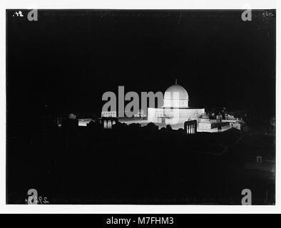 L'area del Tempio. Cupola della roccia. Illuminata da proiettori durante il bayram festa. LOC matpc.02503 Foto Stock