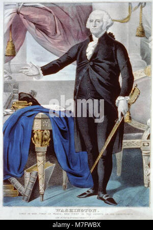 Questa famosa frase attribuita a Henry Lee riflette la stima per George Washington, il primo presidente degli Stati Uniti, riconosciuto per la sua leadership sia in guerra che in pace, e amato dal popolo americano. Foto Stock