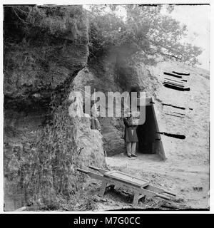 Yorktown, Virginia. Cornwallis grotta. Usato come una polvere magazine dai confederati cwpb LOC.01624 Foto Stock