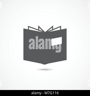 Icona a forma di libro su bianco Illustrazione Vettoriale