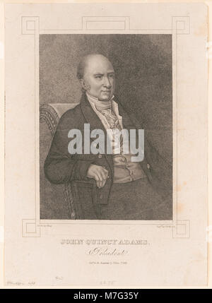 Questo ritratto di John Quincy Adams, il sesto presidente degli Stati Uniti, cattura la sua espressione dignitosa. Adams prestò servizio dal 1825 al 1829 e fu determinante nel plasmare la prima politica estera degli Stati Uniti. Foto Stock