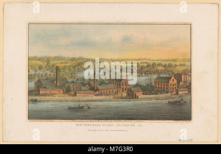 Questa fotografia mostra le opere di Tredegar a Richmond, Virginia, un sito industriale chiave durante la guerra civile, contribuendo alla produzione di armi e artiglieria. Foto Stock