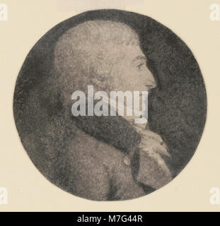 Ritratto di un uomo non identificato, mostrato in una vista del profilo a destra. L'immagine cattura le sue caratteristiche in un classico formato testa e spalle, riflettendo uno stile di ritrattistica che era comune nel XIX secolo. Foto Stock