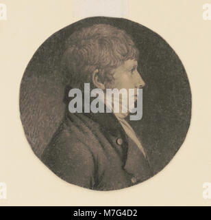 Un ritratto testa e spalle di un uomo non identificato di profilo giusto. La fotografia cattura una figura storica la cui identità e contributi rimangono sconosciuti. Foto Stock